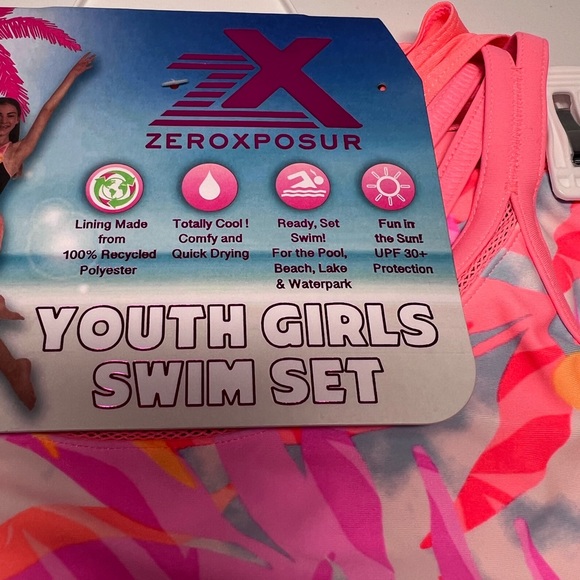 Zeroxposur Youth Swimwear 3pc Set UPF 30+ Size 16 - Picture 2 of 5